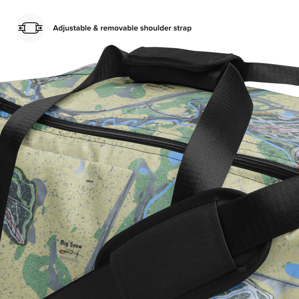 Big Snow, Michigan Ski Trail Map Duffle Bag - Powderaddicts