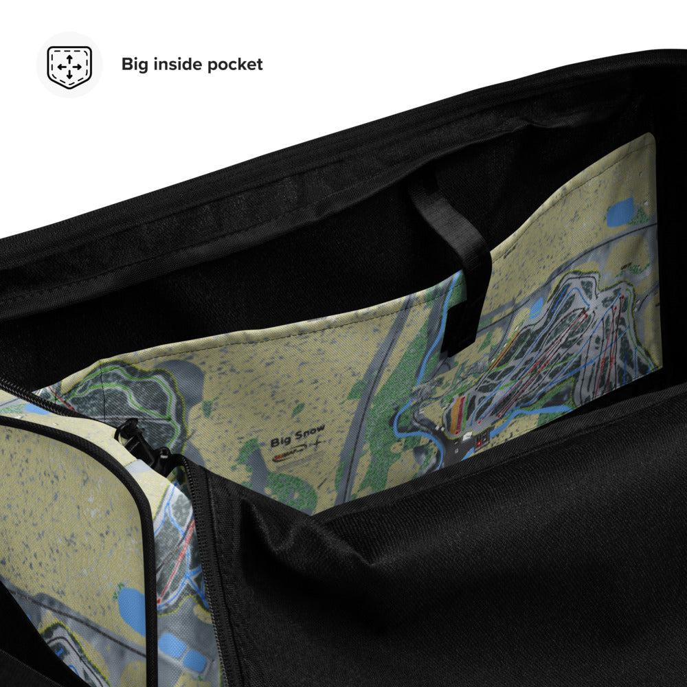 Big Snow, Michigan Ski Trail Map Duffle Bag - Powderaddicts