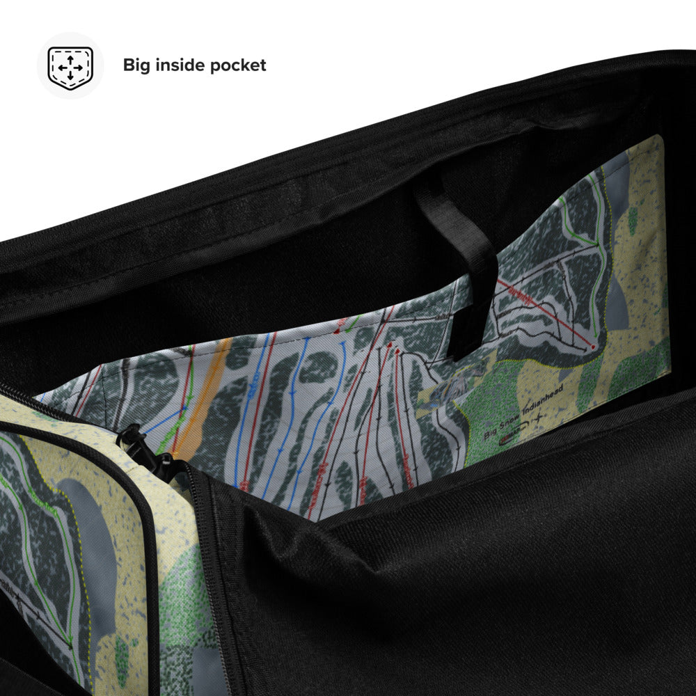 Big Snow Indianhead, Michigan Ski Trail Map Duffle Bag - Powderaddicts