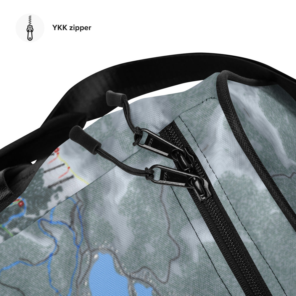 Donner Pass, California Ski Trail Map Duffle Bag - Powderaddicts