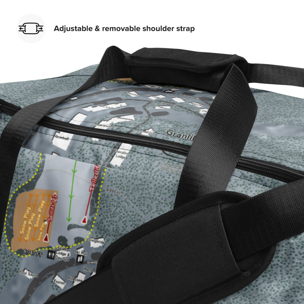 Granlibakken, California Ski Trail Map Duffle Bag - Powderaddicts