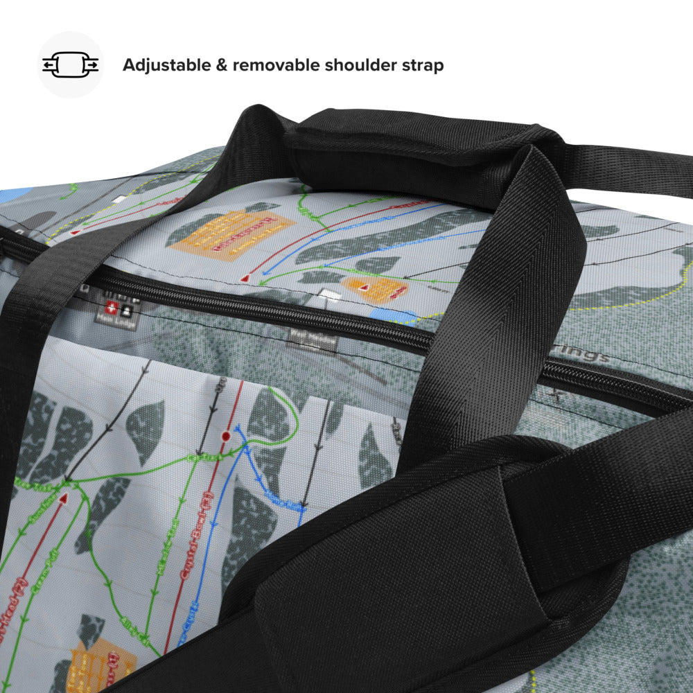 Soda Springs, California Ski Trail Map Duffle Bag - Powderaddicts