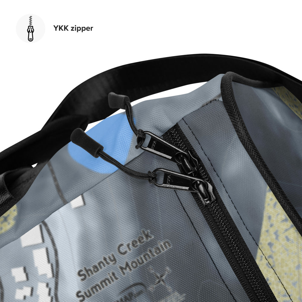 Shanty Creek Summit Mtn, Michigan Ski Trail Map Duffle Bag - Powderaddicts
