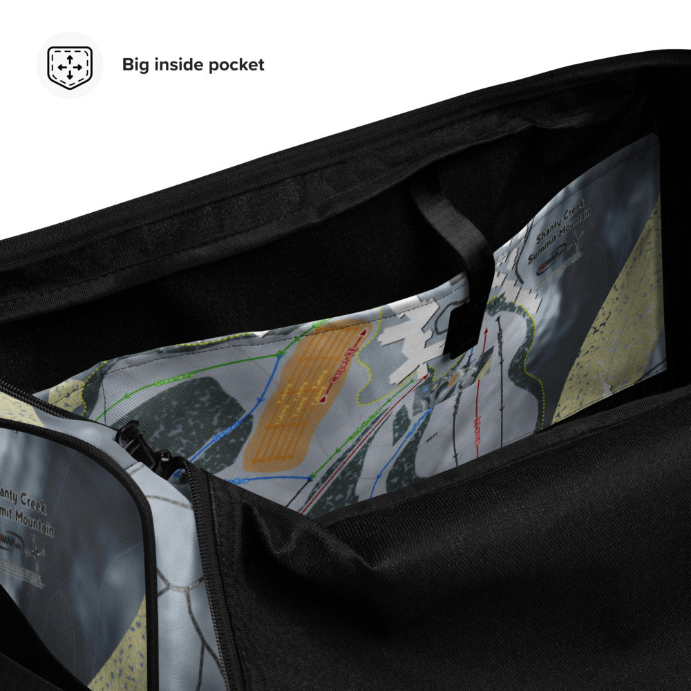 Shanty Creek Summit Mtn, Michigan Ski Trail Map Duffle Bag - Powderaddicts