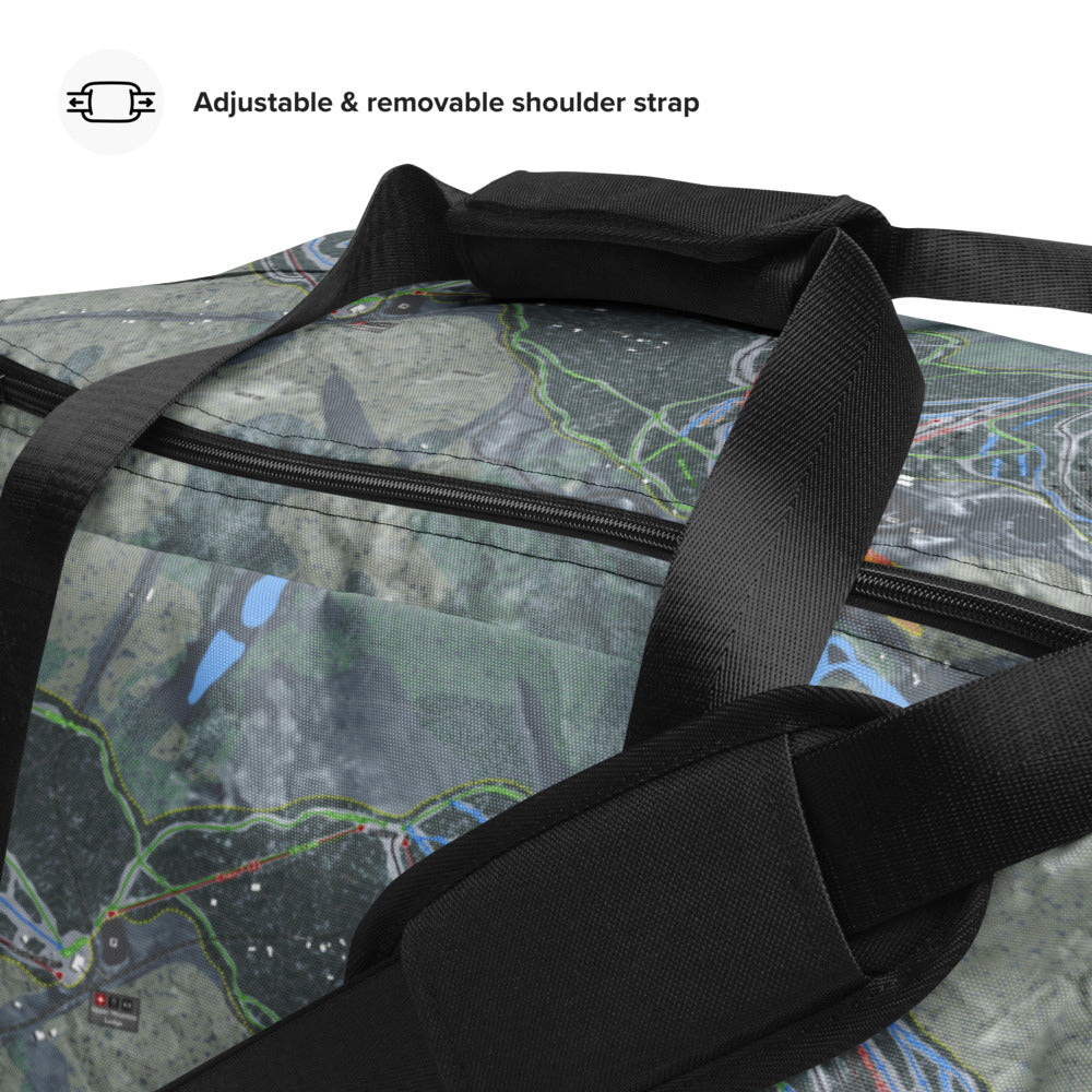Titus Mountain, New York Ski Trail Map Duffle Bag - Powderaddicts