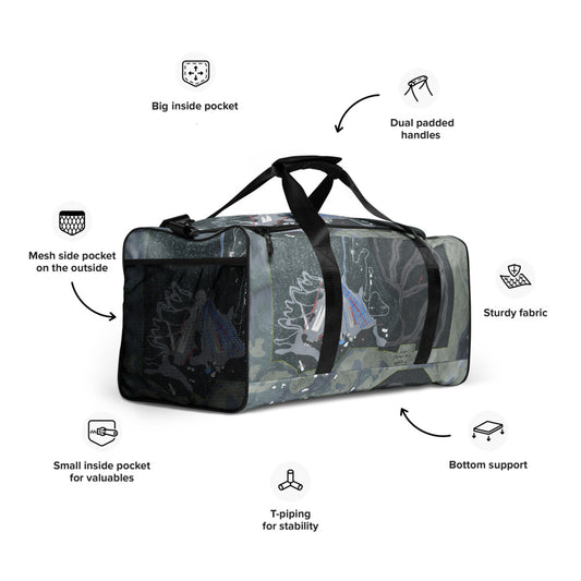 Utah Olympic, Utah Ski Trail Map Printed Duffle Bag - Powderaddicts
