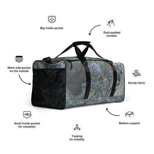 Deer Valley, Utah Ski Trail Map Duffle Bag - Powderaddicts