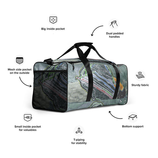Hermon Mountain, Maine Ski Trail Map Duffle Bag - Powderaddicts