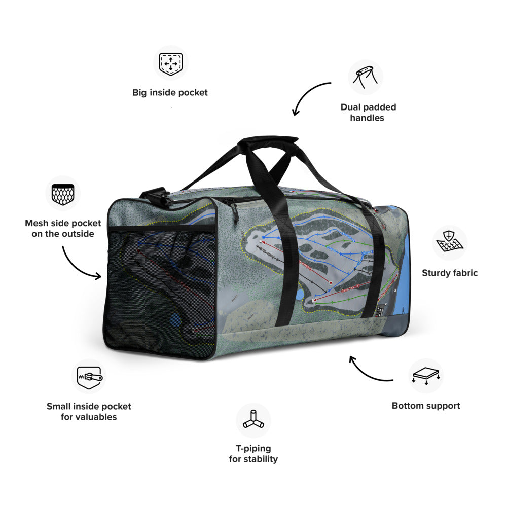 Spruce Mountain, Maine Ski Trail Map Duffle Bag - Powderaddicts