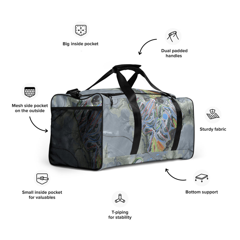 Afton Alps, Minnesota Ski Trail Map Duffle Bag - Powderaddicts