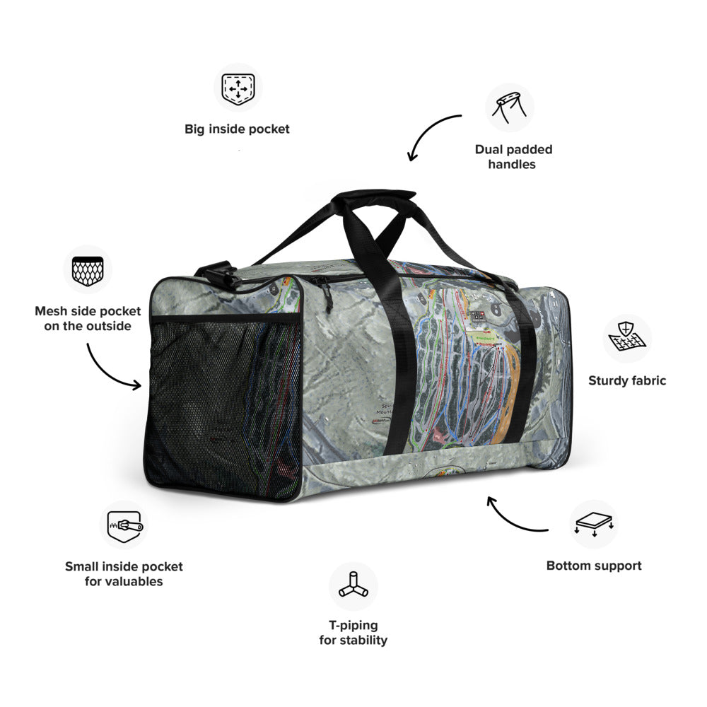 Spirit Mountain, Minnesota Ski Trail Map Duffle Bag - Powderaddicts