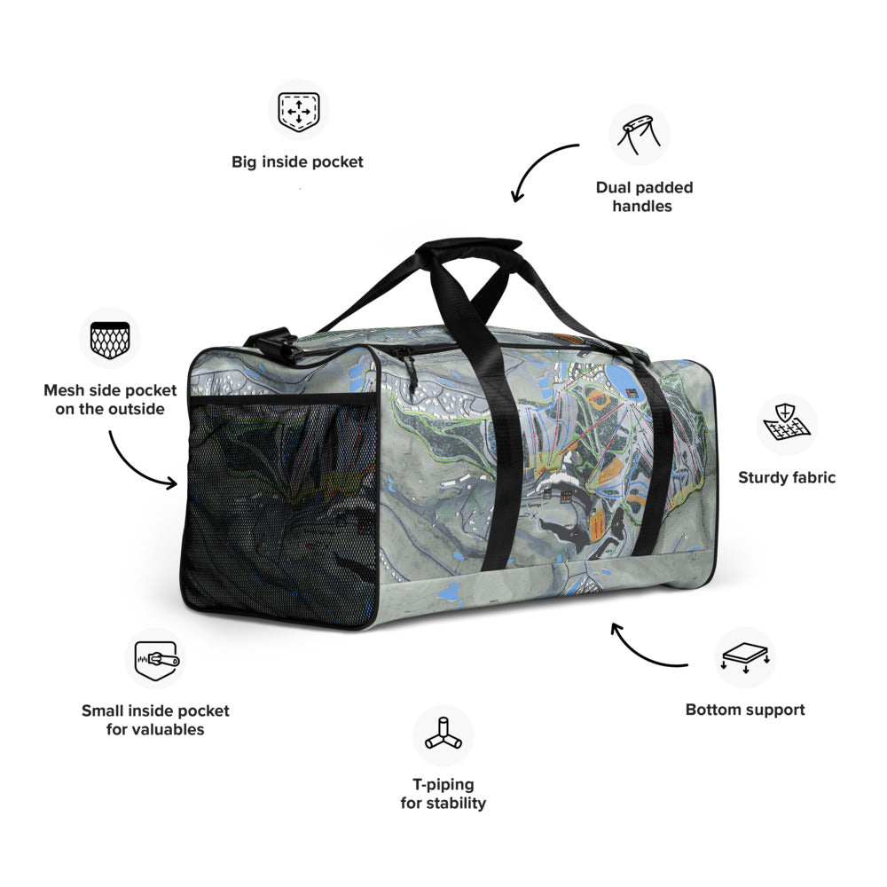 Seven Springs, Pennsylvania Ski Trail Map Duffle Bag - Powderaddicts