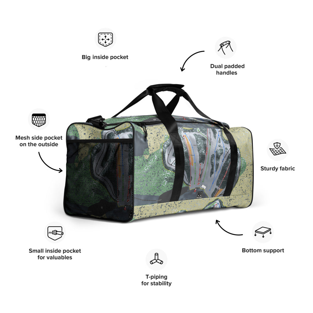 Camp 10, Wisconsin Ski Trail Map Duffle Bag - Powderaddicts