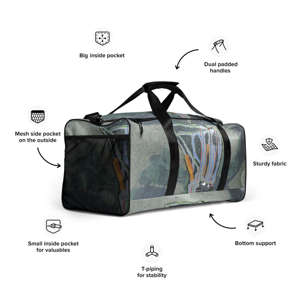 Tussey Mountain, Pennsylvania Ski Trail Map Duffle Bag - Powderaddicts