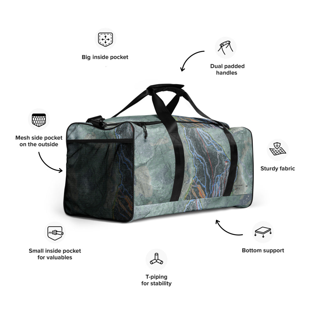 Gunstock Mountain, New Hampshire Ski Trail Map Duffle Bag - Powderaddicts
