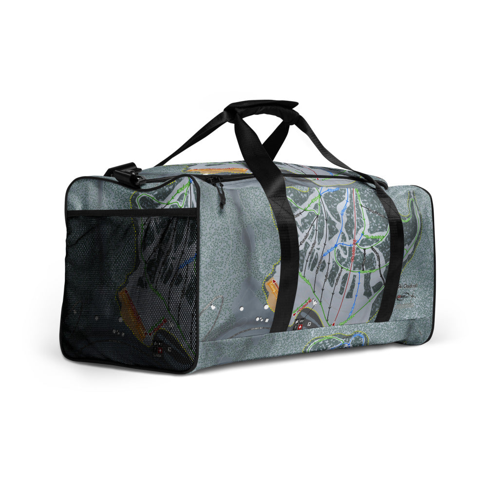 Ski Cloudcroft, New Mexico Ski Trail Map Duffle Bag - Powderaddicts