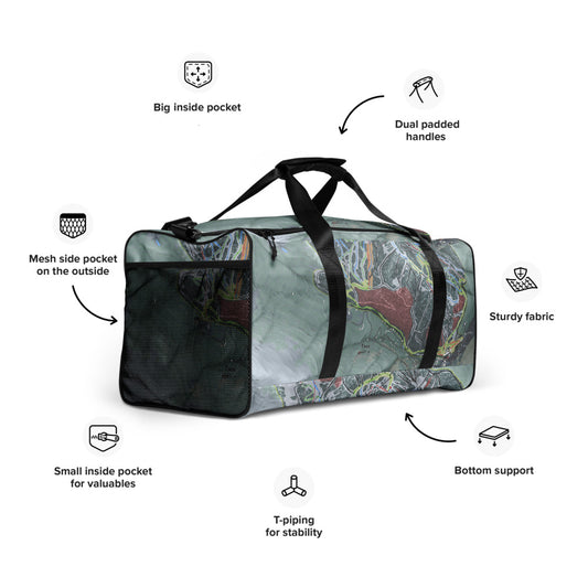 Taos, New Mexico Ski Trail Map Duffle Bag - Powderaddicts
