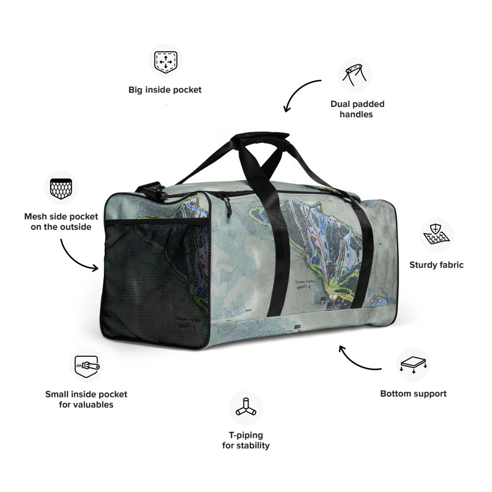 Canaan Valley, West Virginia Ski Trail Map Duffle Bag - Powderaddicts