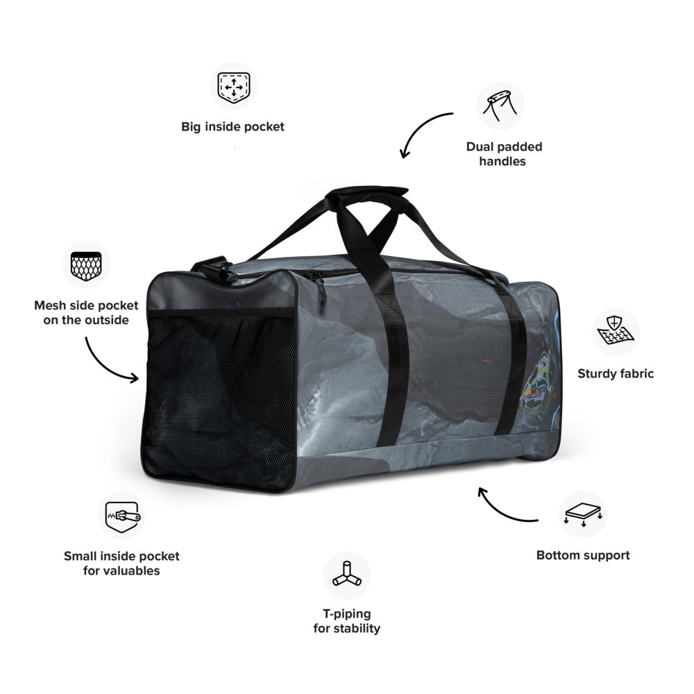 Skeetawk, Alaska Ski Trail Map Duffle Bag - Powderaddicts