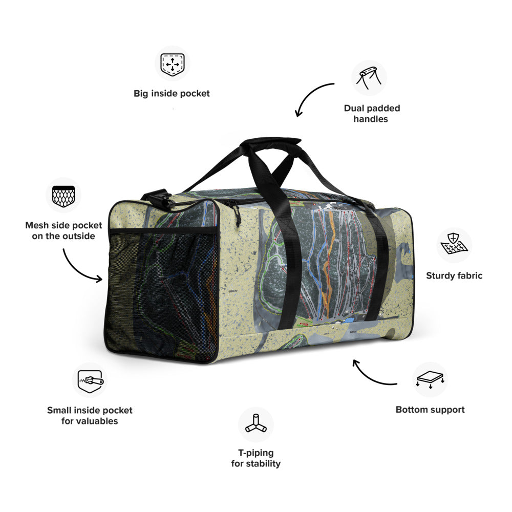 Devil's Head, Wisconsin Ski Trail Map Duffle Bag - Powderaddicts
