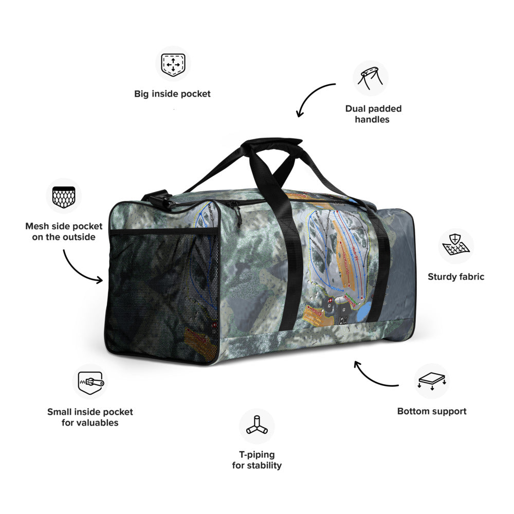 Mont Du Lac, Wisconsin Ski Trail Map Duffle Bag - Powderaddicts