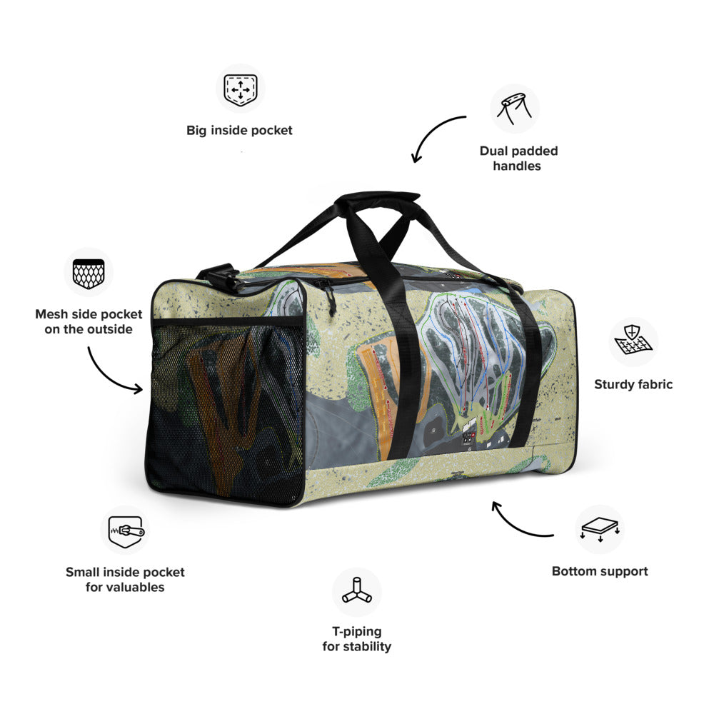 Nordic Mountain, Wisconsin Ski Trail Map Duffle Bag - Powderaddicts
