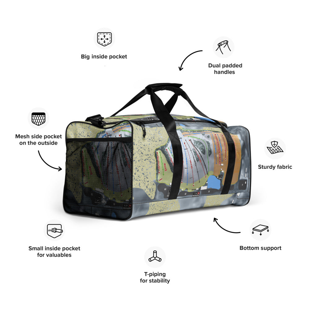 Sunburst, Wisconsin Ski Trail Map Duffle Bag - Powderaddicts