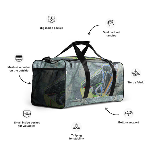 Blue Hills, Massachusetts Ski Trail Map Duffle Bag - Powderaddicts