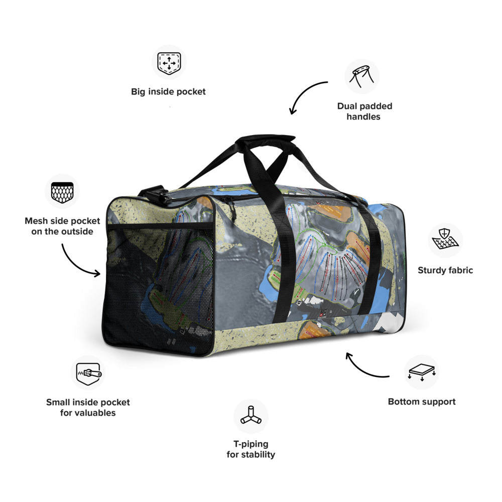 Wilmot, Wisconsin Ski Trail Map Duffle Bag - Powderaddicts