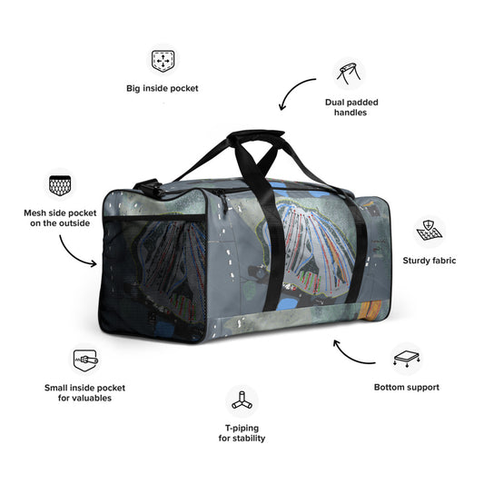 Nashoba Valley, Massachusetts Ski Trail Map Duffle Bag - Powderaddicts