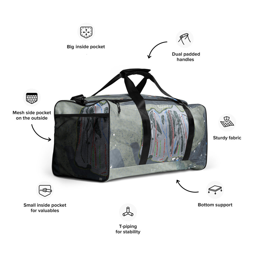 Ski Bradford, Massachusetts Ski Trail Map Duffle Bag - Powderaddicts