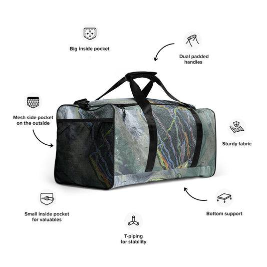 Ski Butternut, Massachusetts Ski Trail Map Duffle Bag - Powderaddicts