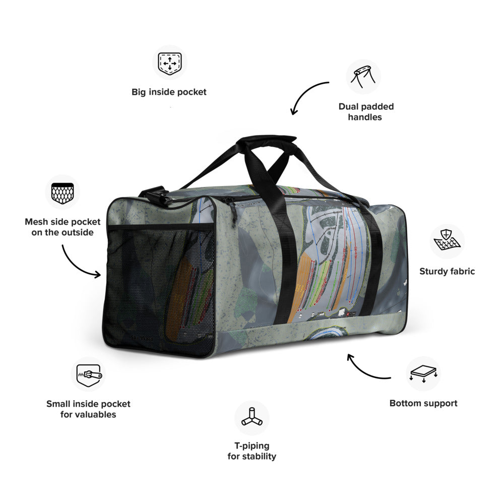 Ski Ward, Massachusetts Ski Trail Map Duffle Bag - Powderaddicts