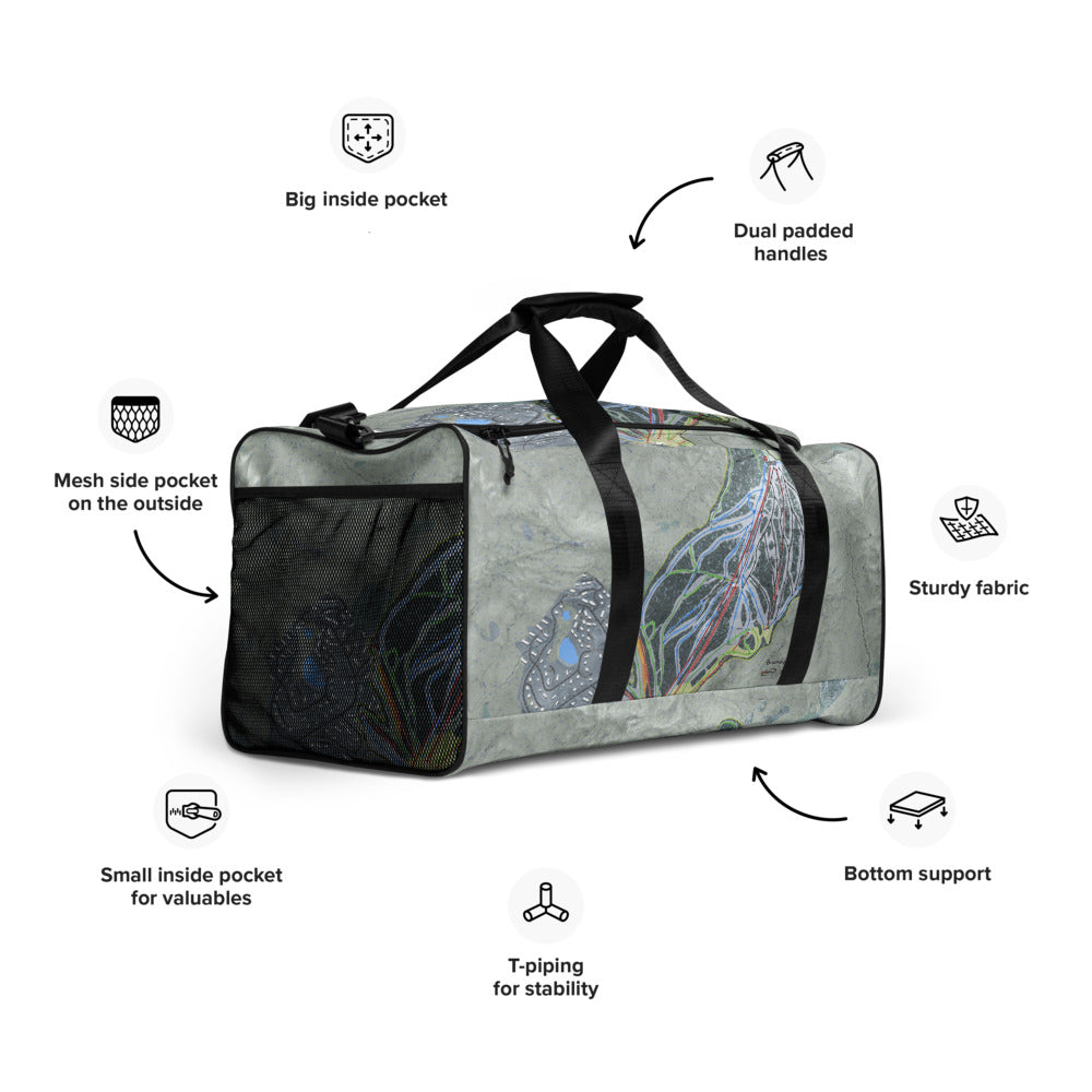 Bromley, Vermont Ski Trail Map Duffle Bag - Powderaddicts