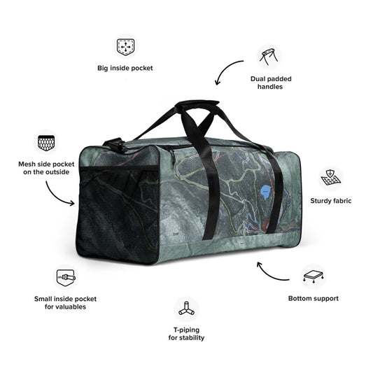 Middle Bury Snow Bowl, Vermont Ski Trail Map Duffle Bag - Powderaddicts