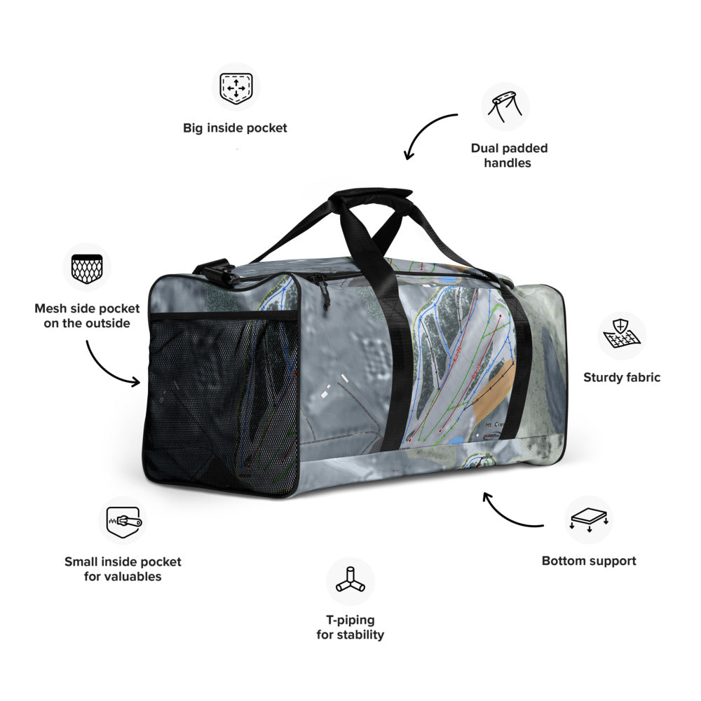 Mt Crescent, Iowa Ski Trail Map Duffle Bag - Powderaddicts