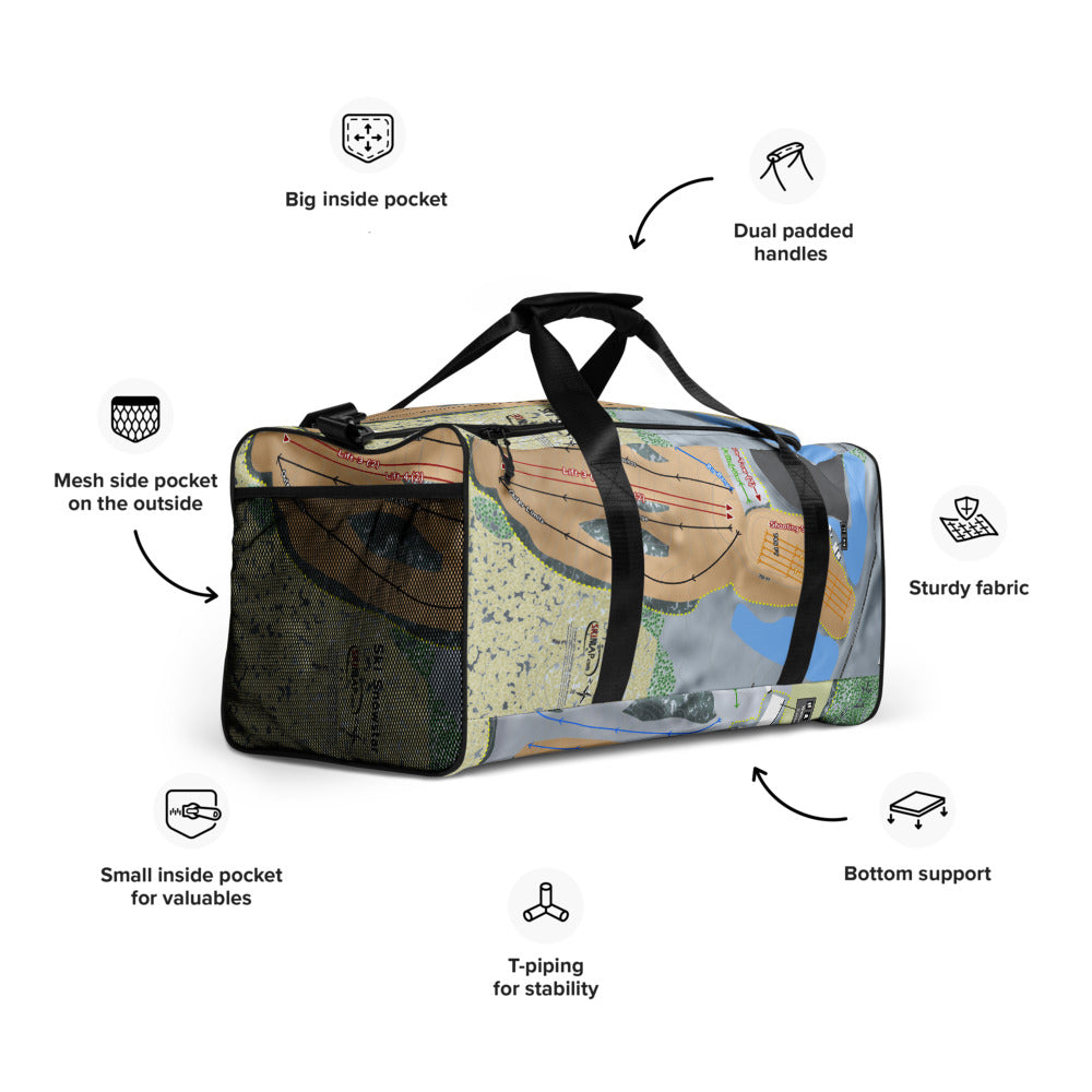 Ski Snowstar, Illinois Ski Trail Map Duffle Bag - Powderaddicts