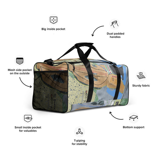 Ski Snowstar, Illinois Ski Trail Map Duffle Bag - Powderaddicts