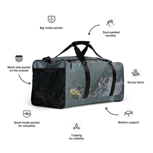 Lake Louise, Alberta Ski Trail Map Duffle Bag - Powderaddicts