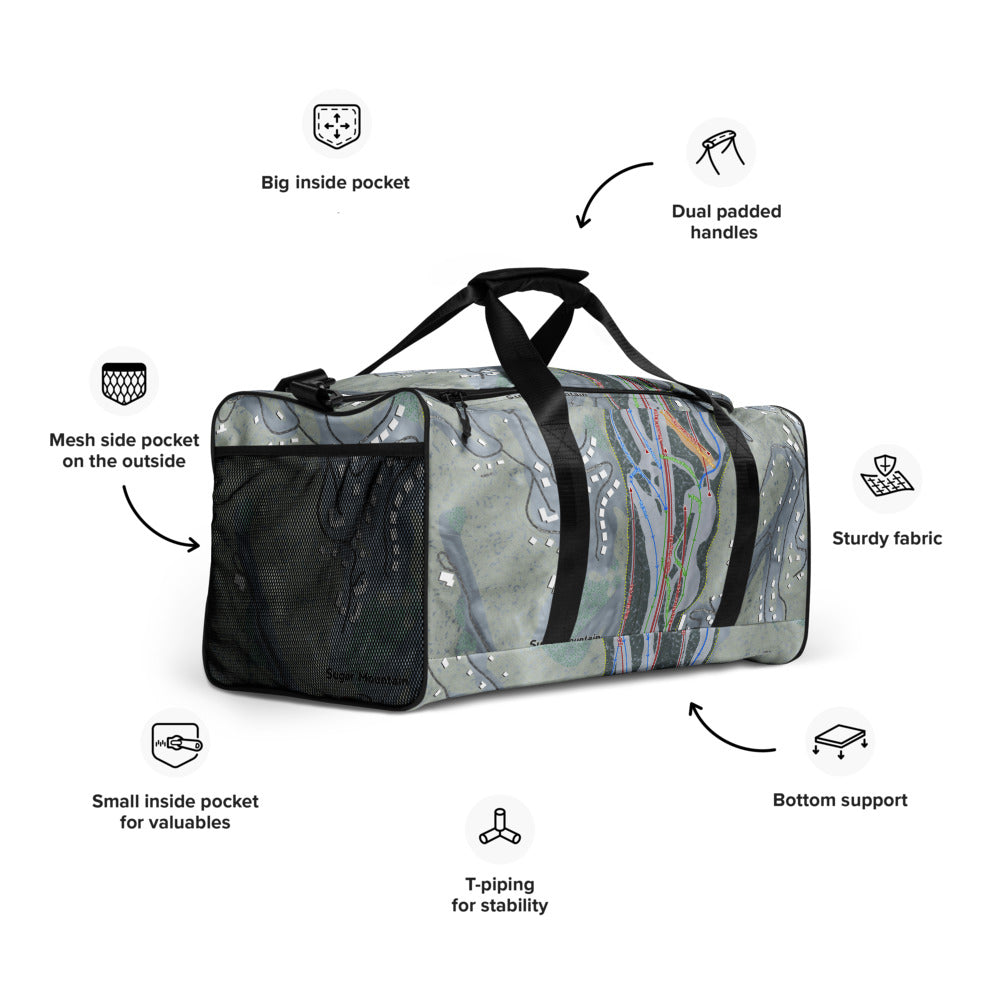 Sugar Mountain, North Carolina Ski Trail Map Duffle Bag - Powderaddicts