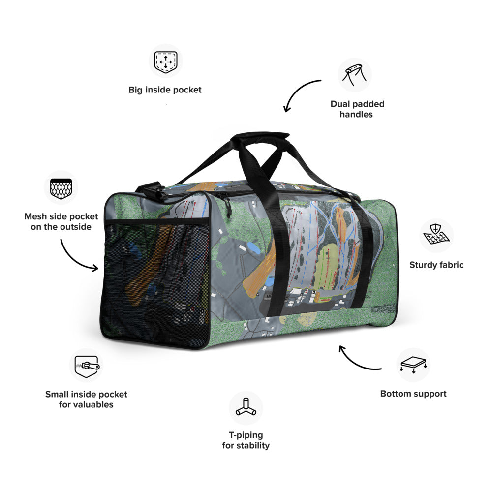 Snow Trails, Ohio Ski Trail Map Duffle Bag - Powderaddicts