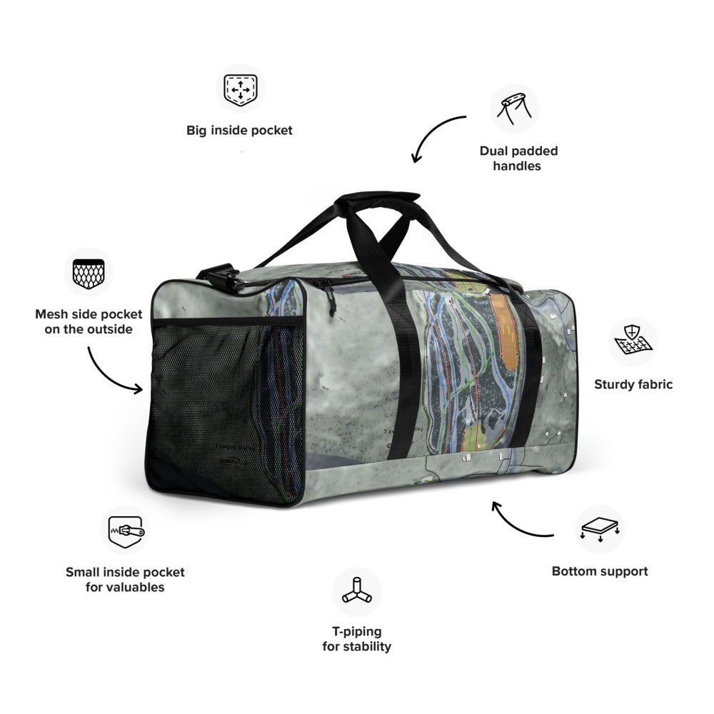 Yawgoo Valley, Rhode Island Ski Trail Map Duffle Bag - Powderaddicts