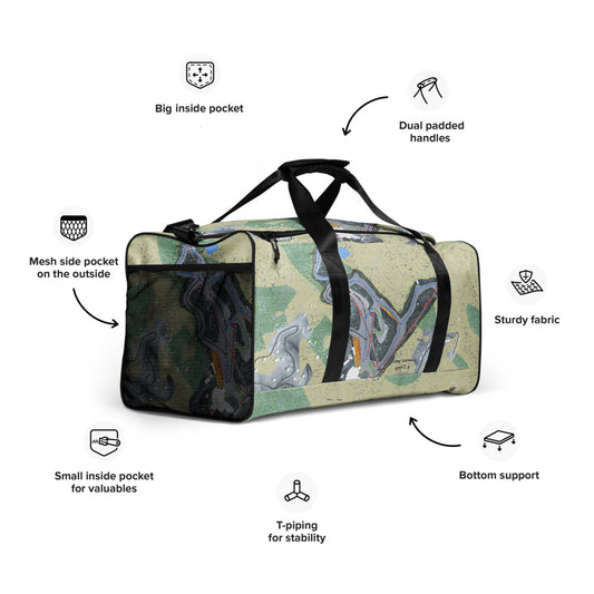 Ober Gatlinburg, Tennessee Ski Trail Map Duffle Bag - Powderaddicts