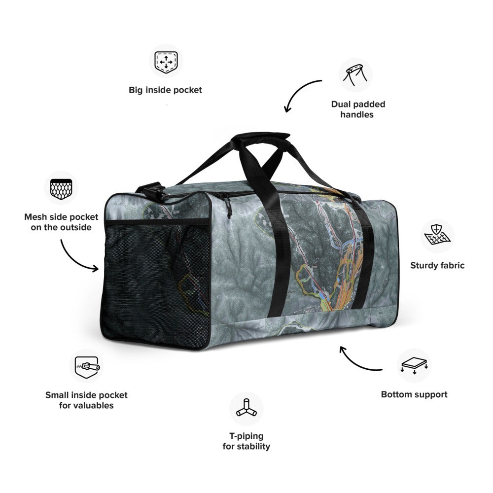 Bear Mountain, California Ski Trail Map Duffle Bag - Powderaddicts