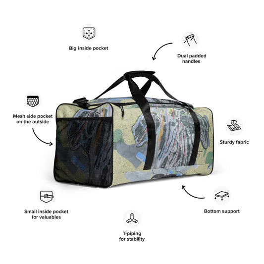 Big Snow Indianhead, Michigan Ski Trail Map Duffle Bag - Powderaddicts
