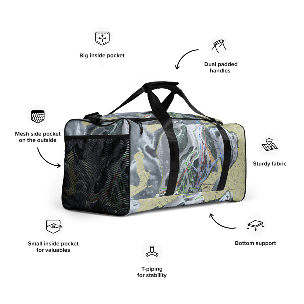 Caberfae Peaks, Michigan Ski Trail Map Duffle Bag - Powderaddicts