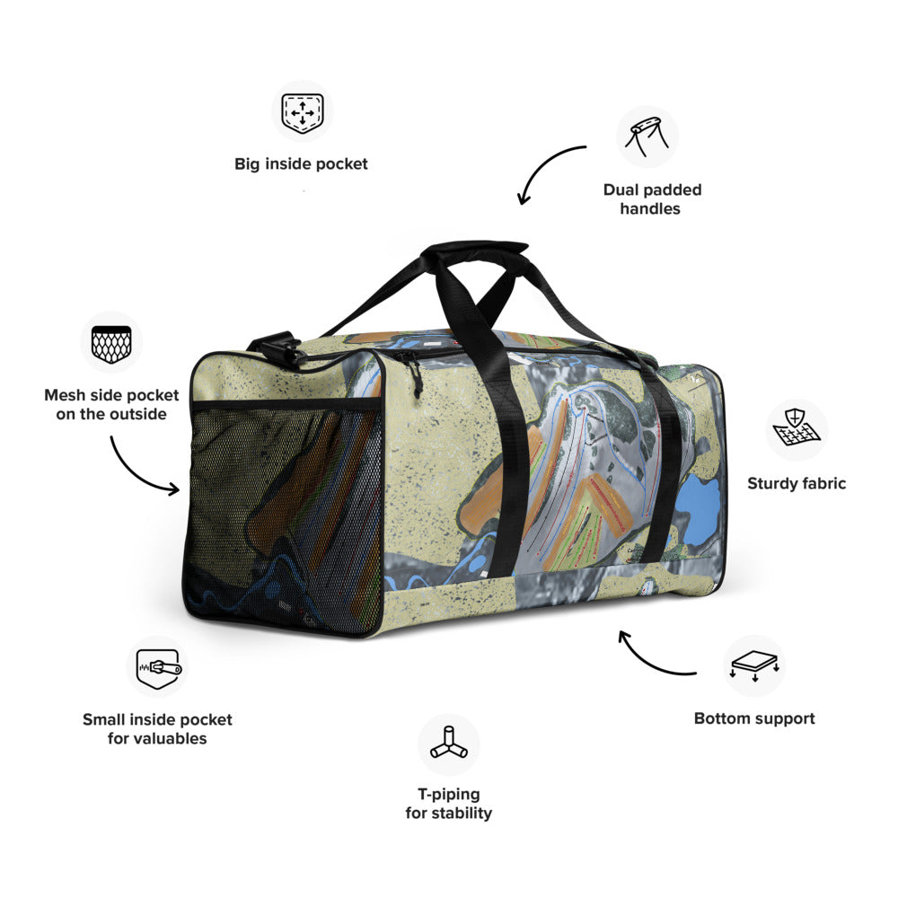 Cannonsburg, Michigan Ski Trail Map Duffle Bag - Powderaddicts