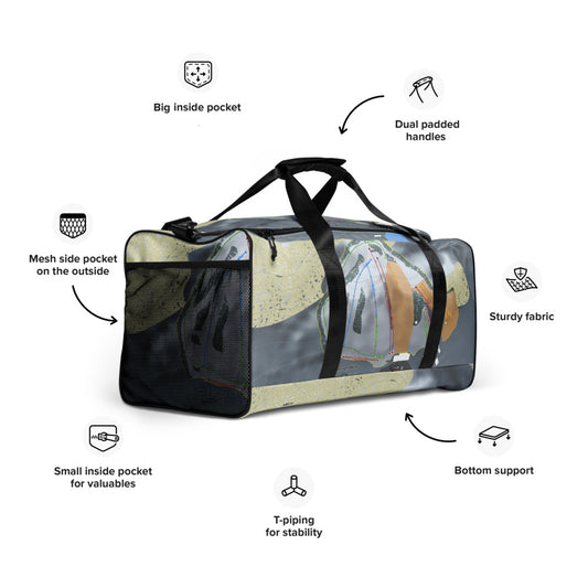 Hanson Hills, Michigan Ski Trail Map Duffle Bag - Powderaddicts