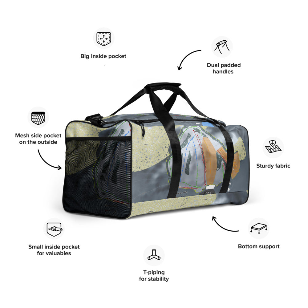 Hanson Hills, Michigan Ski Trail Map Duffle Bag - Powderaddicts
