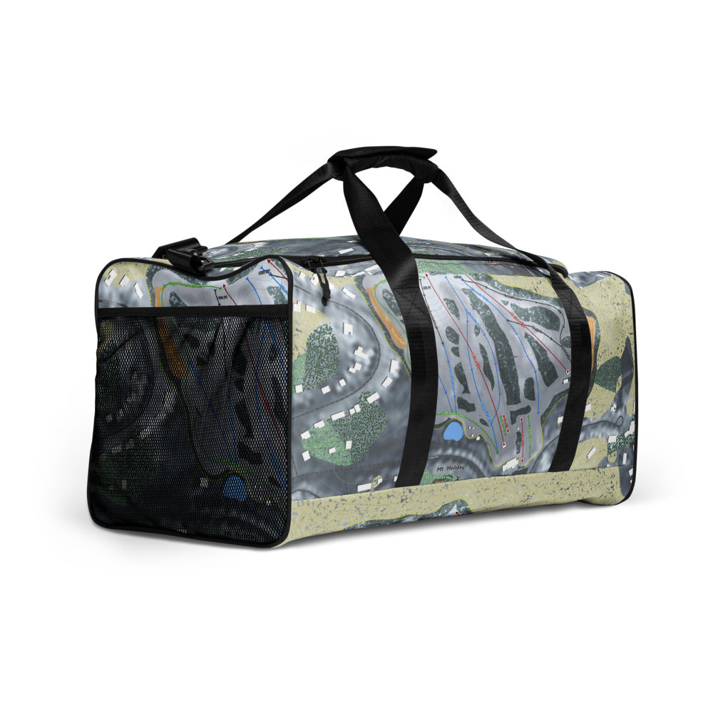 Mt Holiday, Michigan Ski Trail Map Duffle Bag - Powderaddicts
